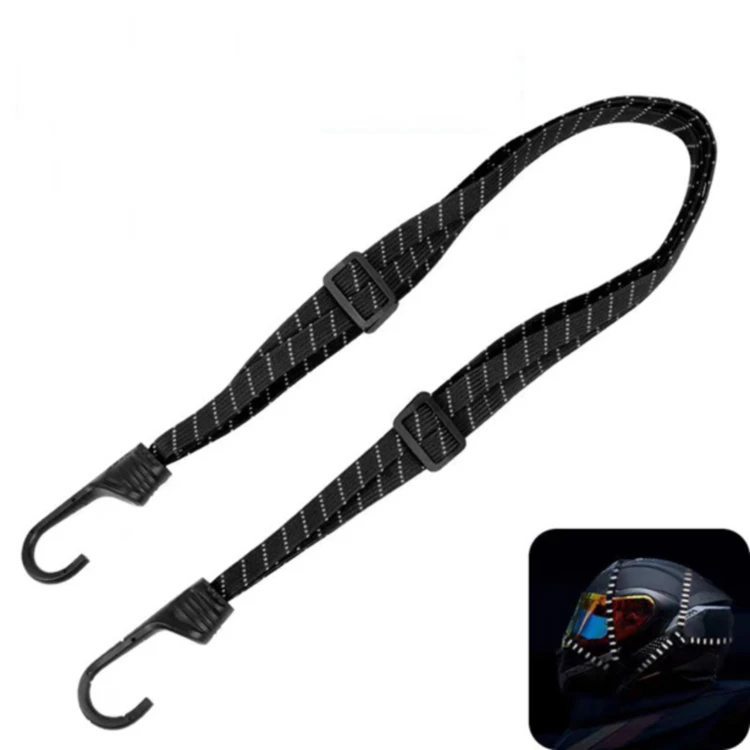 Новый список 60 см Регулируемые банджи шнуры эластичные резиновые плоские банджи шнуры с крючками для мотоциклетного шлема