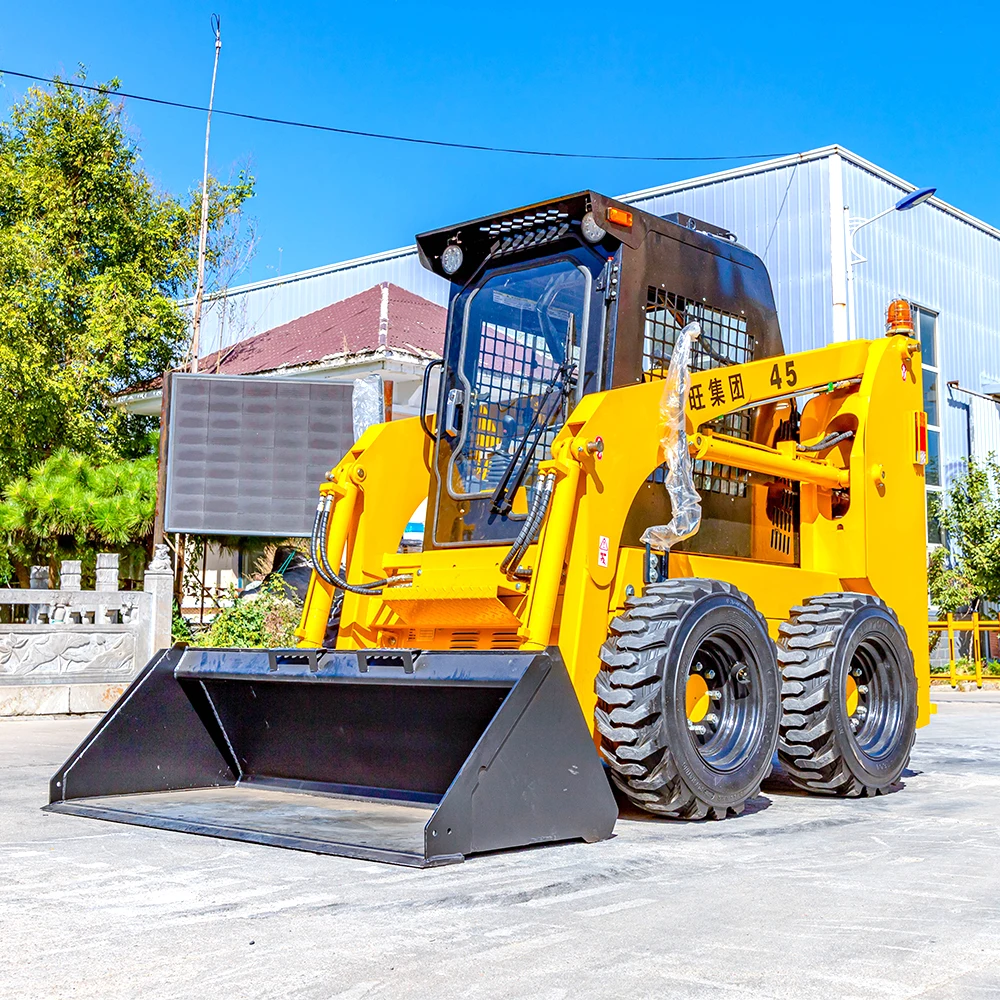 FREE SHIPPING !!! small Cheap skid steer CE diesel loader with bucket different  attachment skidsteer bagger