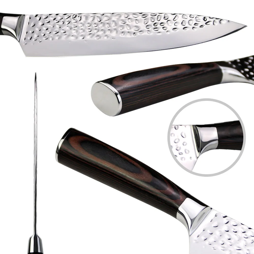 8 inch 5Cr15MoV kitchen knife set with Premium Pakkwood handle chef knife