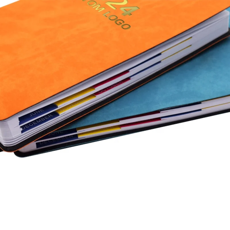 Custom Layout and Cover Design Leather Notebook Diary A6 or A5 2024 Agenda with Italian Language