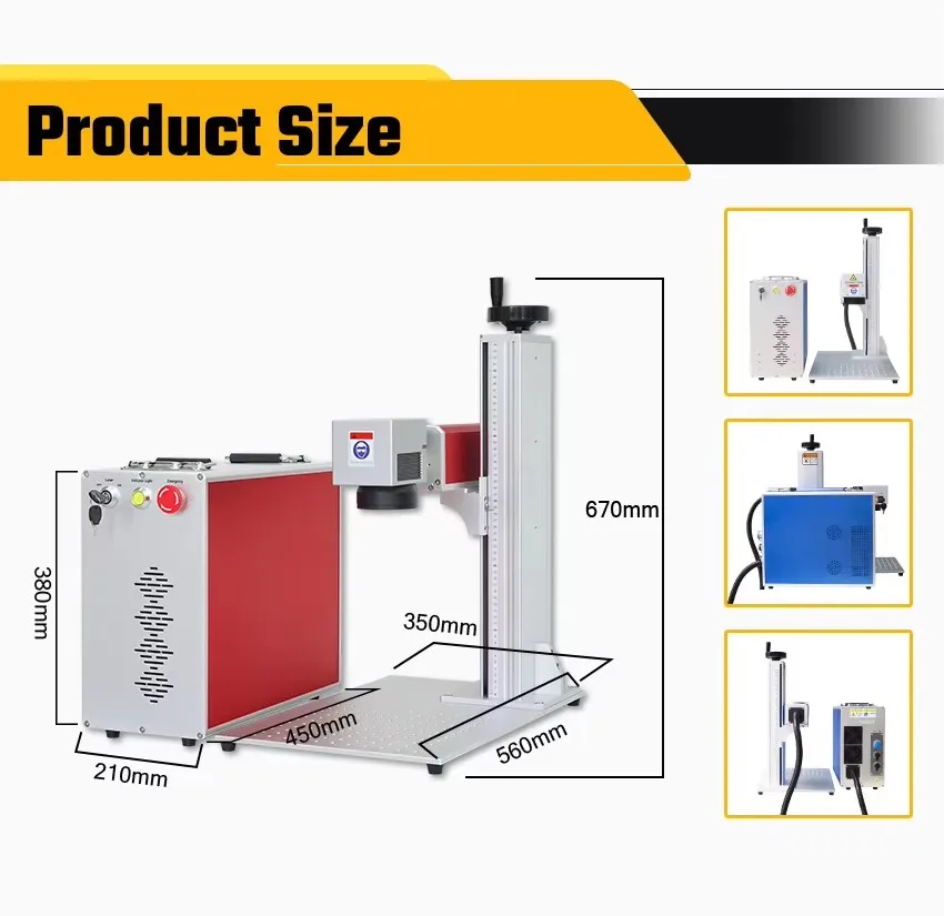 50w Portable mini small desktop split visual laser marking machine 30w For Jewelry Metal laser mark on stainless steel aluminum