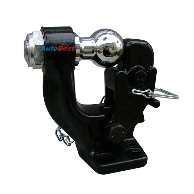 HEAVY DUTY HITCH PINTLE HOOK TRAILER TOW PINTLE HOOK  WITH CHROME BALL FOR  TOWBALL HITCH RECEIVER