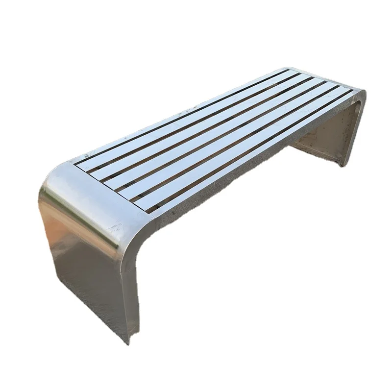 Outdoor Metal Bench High Quality Modern Patio Stainless Steel Solar Smart Outdoor Park Bench