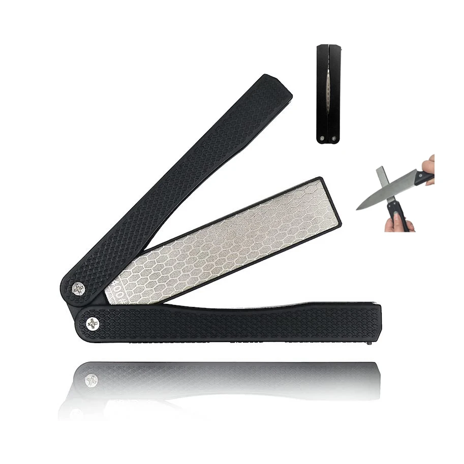 400/600 Coarse Fine Sharpening Double-Sided Sharpening Stone Diamond Knife Sharpener Foldable
