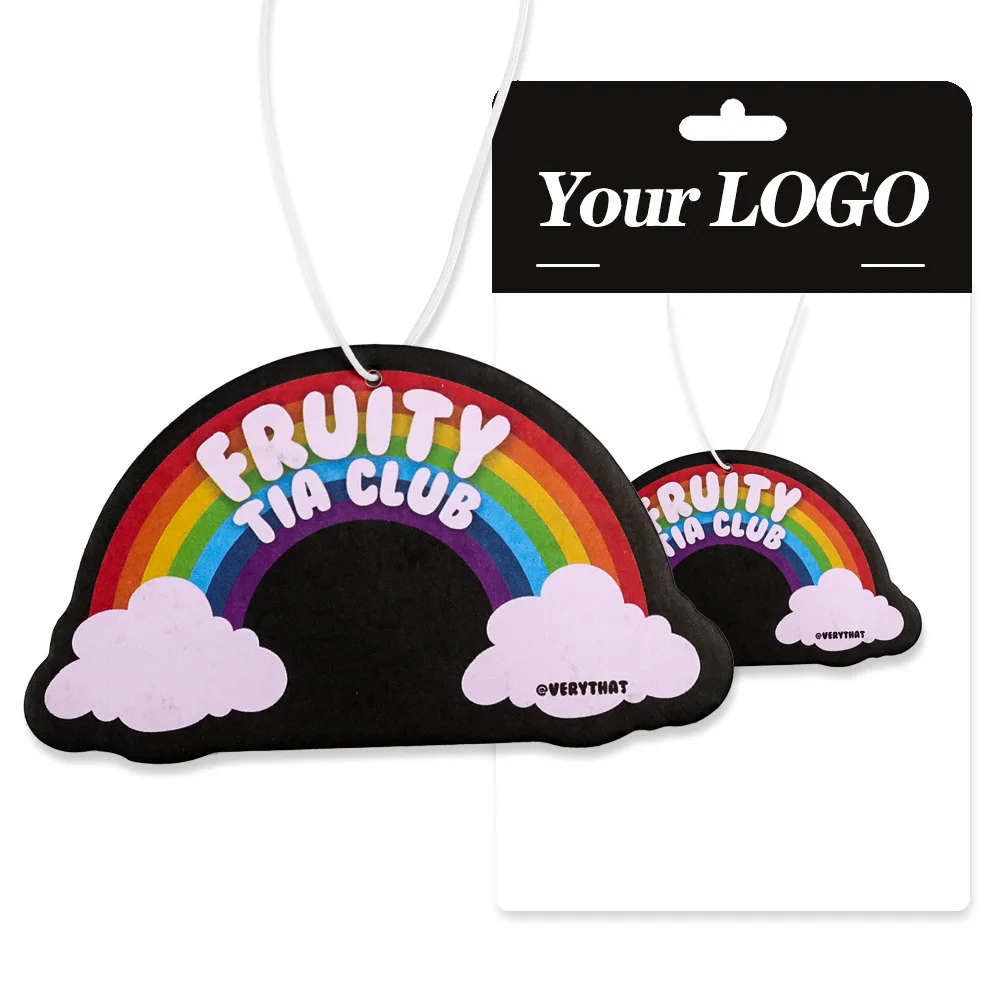 Long lasting smell custom different scent hanging paper car fragrance custom paper top luxury car air freshener wholesale