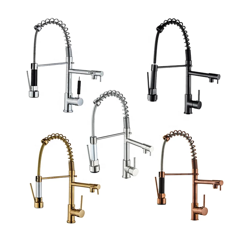 stainless steel kitchen sink faucets with pull down sprayer