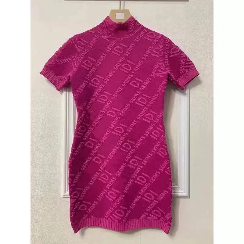 Luxury High Quality Ladies Dresses Two Pieces Knit Tank Top Skirt Designer Women Casual Dresses Embossed 3D Relief Letter