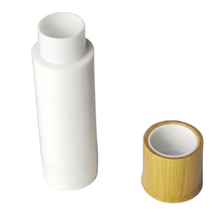 5 Ml lip balm tube Cosmetic Packaging plastic Lipstick tube with bamboo cap