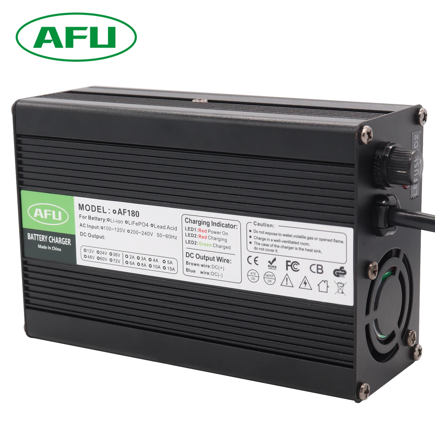 Portable 42V 2A Lithium Battery Charger For 10S 37V Lithium Battery 42V Battery Charger