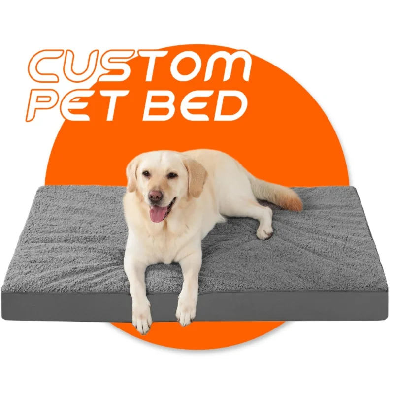 Custom memory foam pet dog bed corduroy square bulk xxl washable large luxury orthopedic pet dog bed mattress for dogs