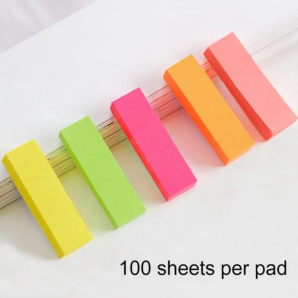 
Variety of Colors 100 Pcs x 15 Pack Self-Stick Notes 0.6 x 2 Inch Small Sticky Notes 
