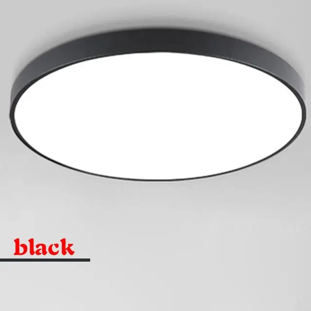 Modern round LED aluminum light fixtures flat PC cover direct lighting with various diameters