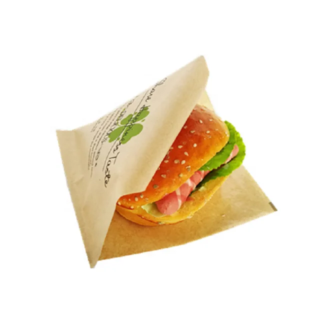 
Food grade custom printed greaseproof kraft paper for burger wrapping 