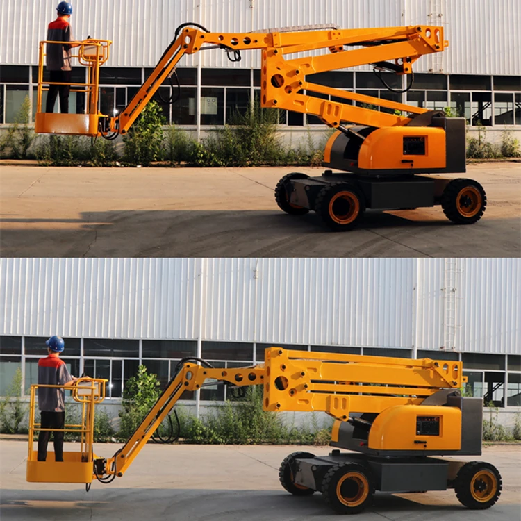 boom lift crawler towable tracked boom car lift tables straight curved arm elevator with Diesel electric battery truck boom lift