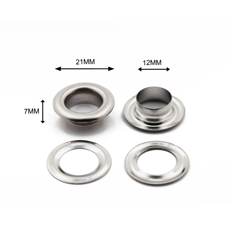 Eyelets manufacturer brass copper material silver plating round shape grommet eyelet 12mm for garment