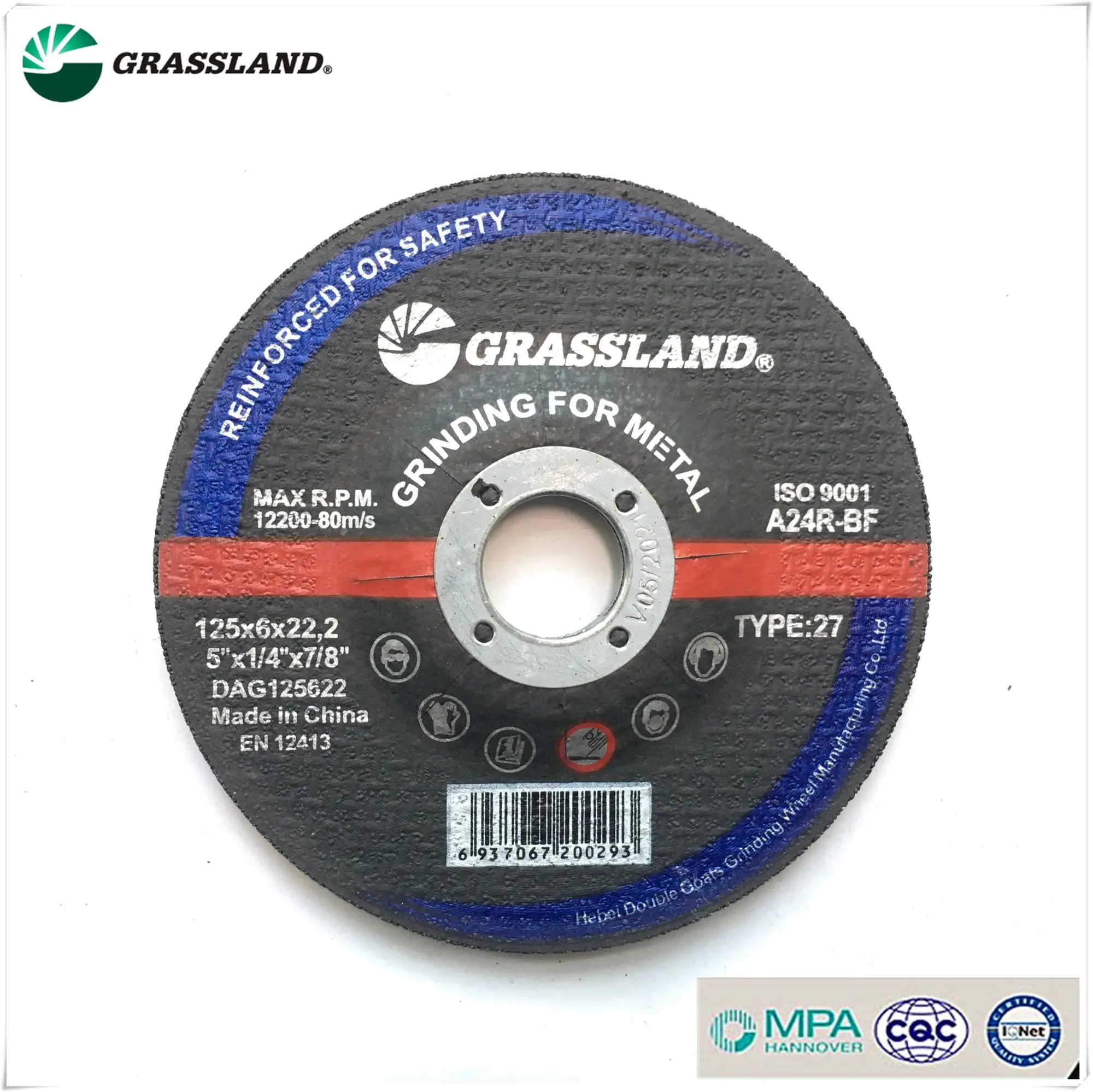 5' 125x6x22mm depress center grinding wheel with  EN12413