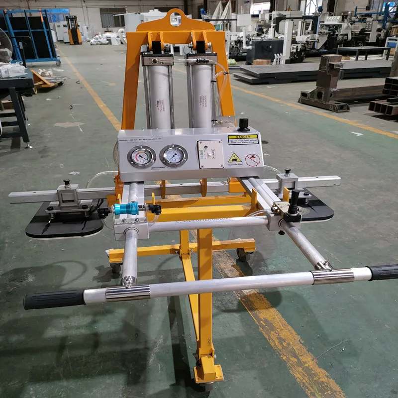 500kgs hydraulic glass slab vacuum lifter with two suction cup tilt 90 degree for installing and moving  stone slabs