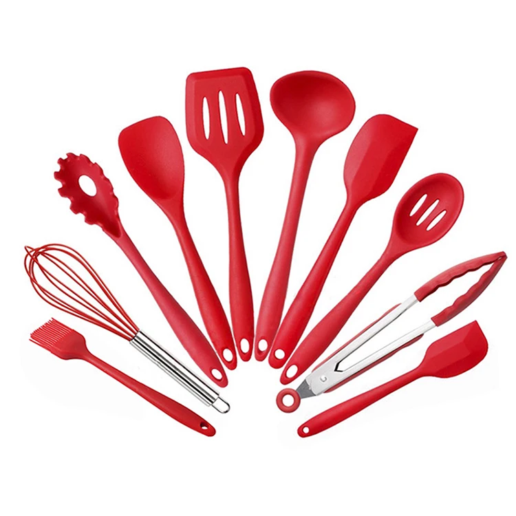 Home Kitchen Cooking Utensil Kit Food Grade Silicone Kitchenware Tools Set/Suit Bpa Free 10pcs Silicone Kitchen Accessories