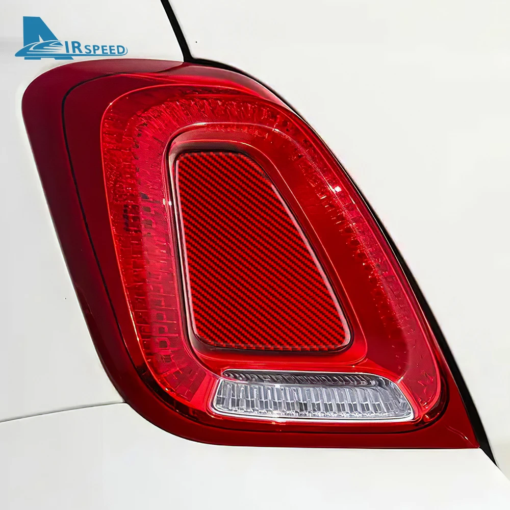 Real Soft Carbon Fiber Sticker For Fiat 500 Abarth 595 695 2017-2023 Rear Tail Light Cover 1Pair