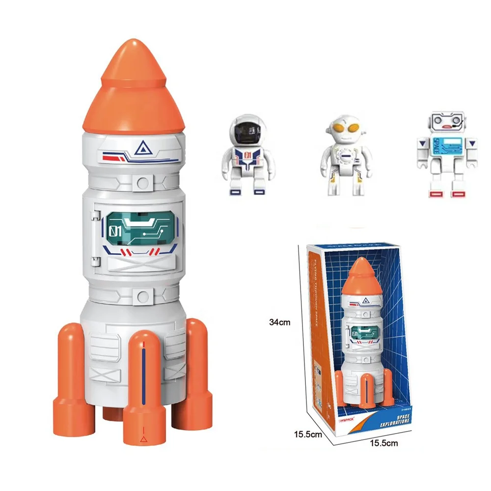 Newest design space rocket projection toy DIY assembly astronaut space ship station shuttle rocket toys