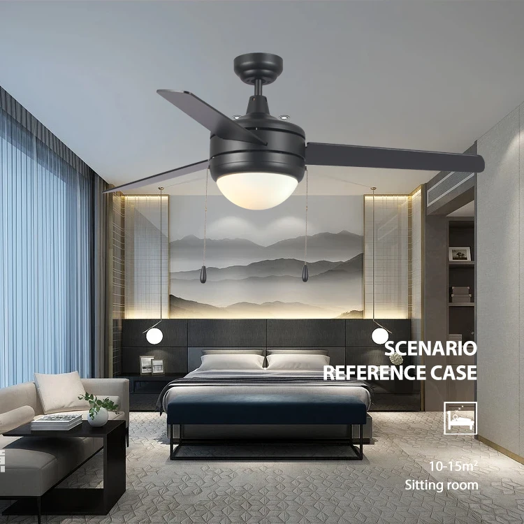 FengFan Ceiling Fan Light Manufacturer 50 Inch Plywood Blades High Quality Fancy AC Motor Pull Chain Switch