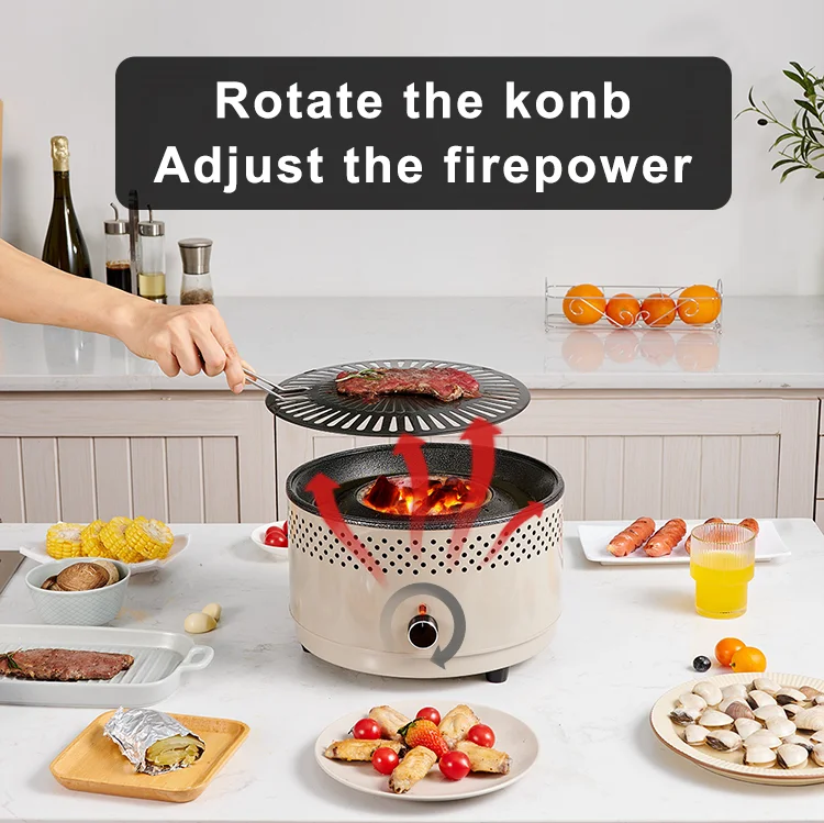 Hot sale multifunctional electric camping grill portable Charcoal Lotus Mini Grill roaster smokeless bbq grill korea table