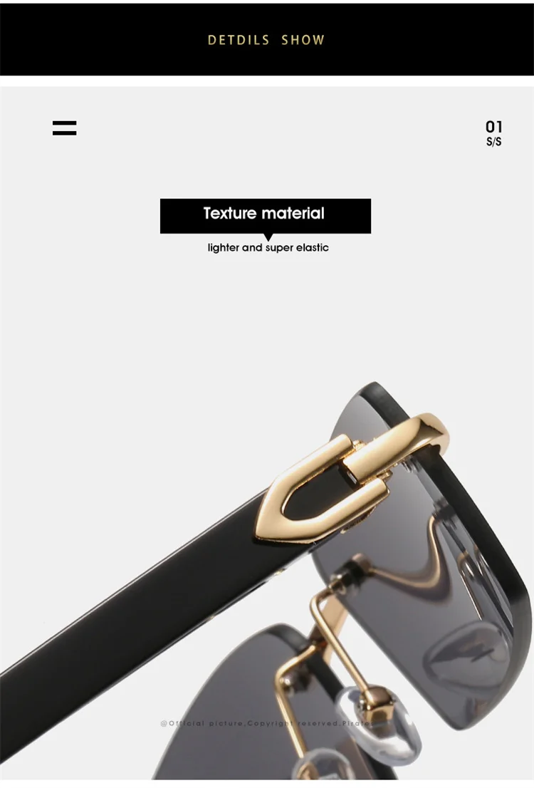 Custom Men Ivory Color Buffalo Horn Small Square Pearl Rhinestone Diamond Shades Bling Retro Trendy Rimless Sunglasses Women