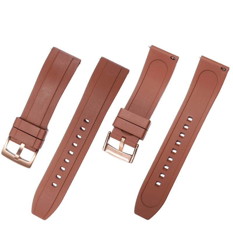 Quality Fluoro Rubber Watch Strap 19mm 20mm 21mm 22mm Sport Watchband Black Green Wristband With Quick Release Spring Bar