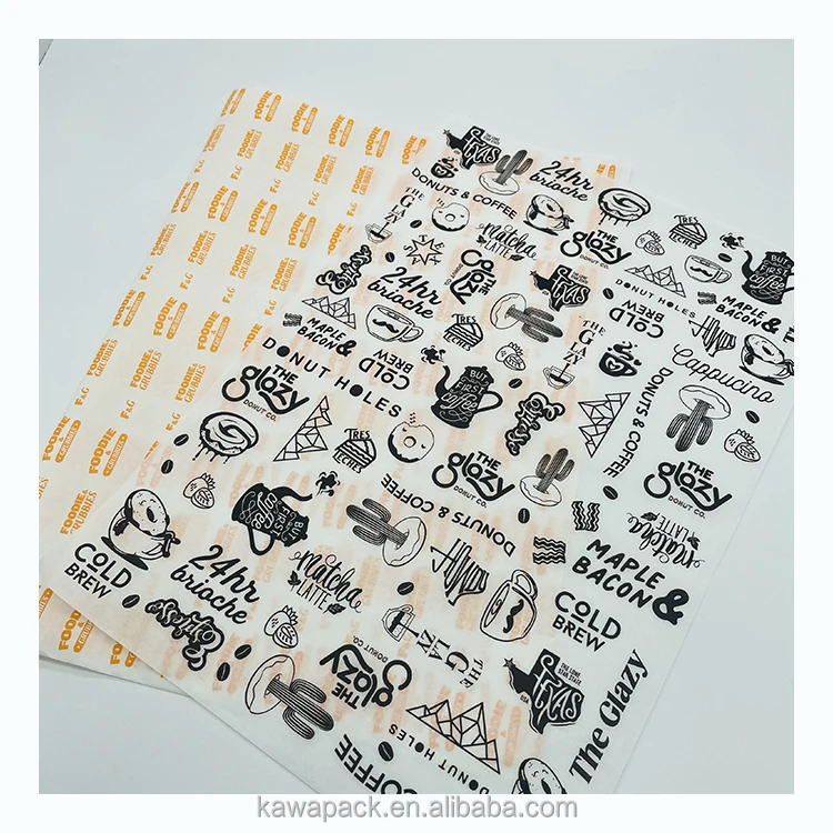 Food silicone oil paper Print logo baking sandwich hamburger bread wrapping paper