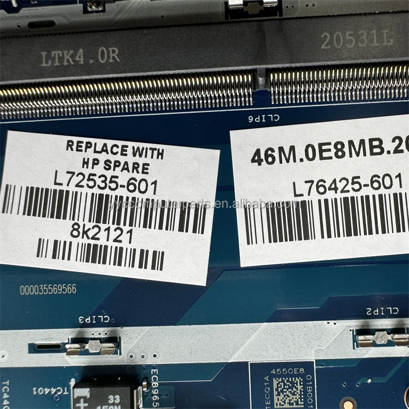 L72535-601 Used For HP Pavilion x360 Convertible 14-cd Motherboard 18702-1 448.0E814.0011 With I5-10210U DDR4 100% Tested