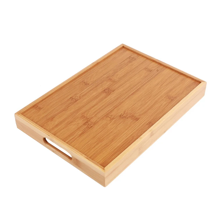 Деревянный поднос для фруктов и овощей, сервировочный поднос с деревянной ручкой, лазерная резка