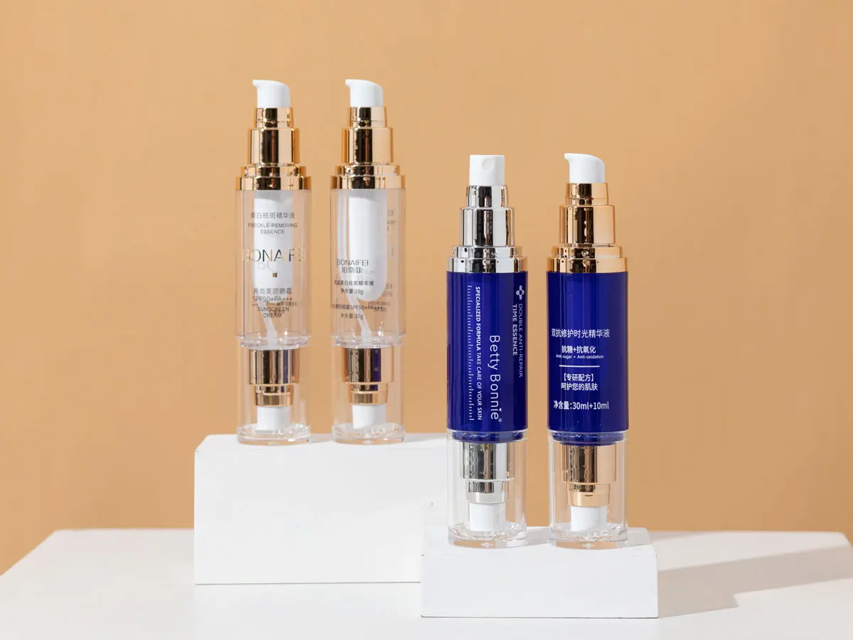 New double head bottle 10+30ml double tube bottle lotion bottle replaceable dropper spray head