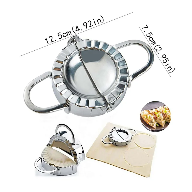 Stainless Steel Kitchen Accessories Food Grade Stainless Steel Dumpling Mould Maker Skin Pick Stuffing Spoon Kitchen Tool Set