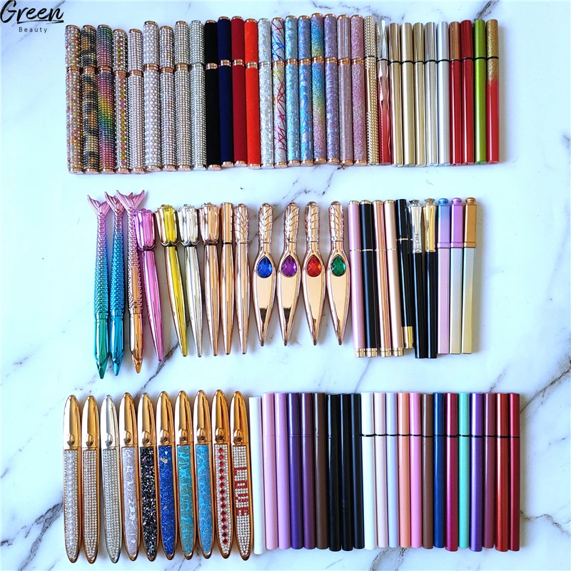 newest private label magic black waterproof liquid rose gold eyeliner lash glue eyelashes pen for strip eyelashes