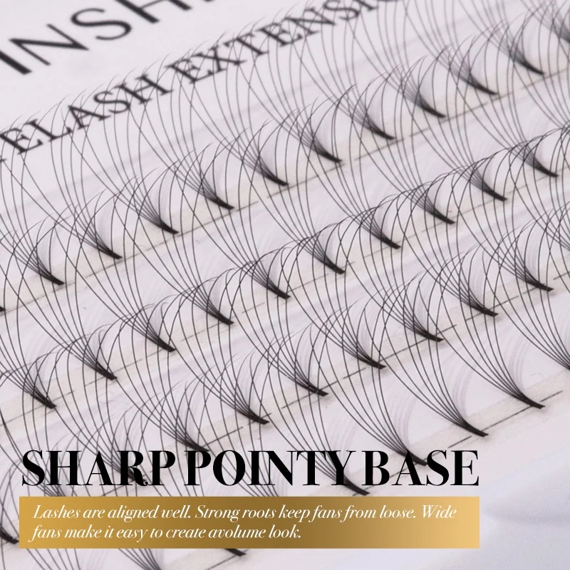 6D Bottom Glue Soft Silk Lash Extension 14mm Length Cashmere Easy Fans Lash Tray C Curl 0.07mm Volume Premade Fans Lashes Tray