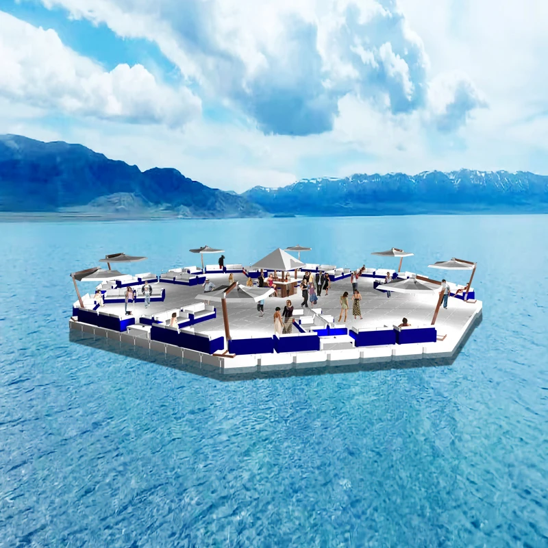 Modular floating city Floating outdoor pontoon plastic floating dock jet float floating dock cubes