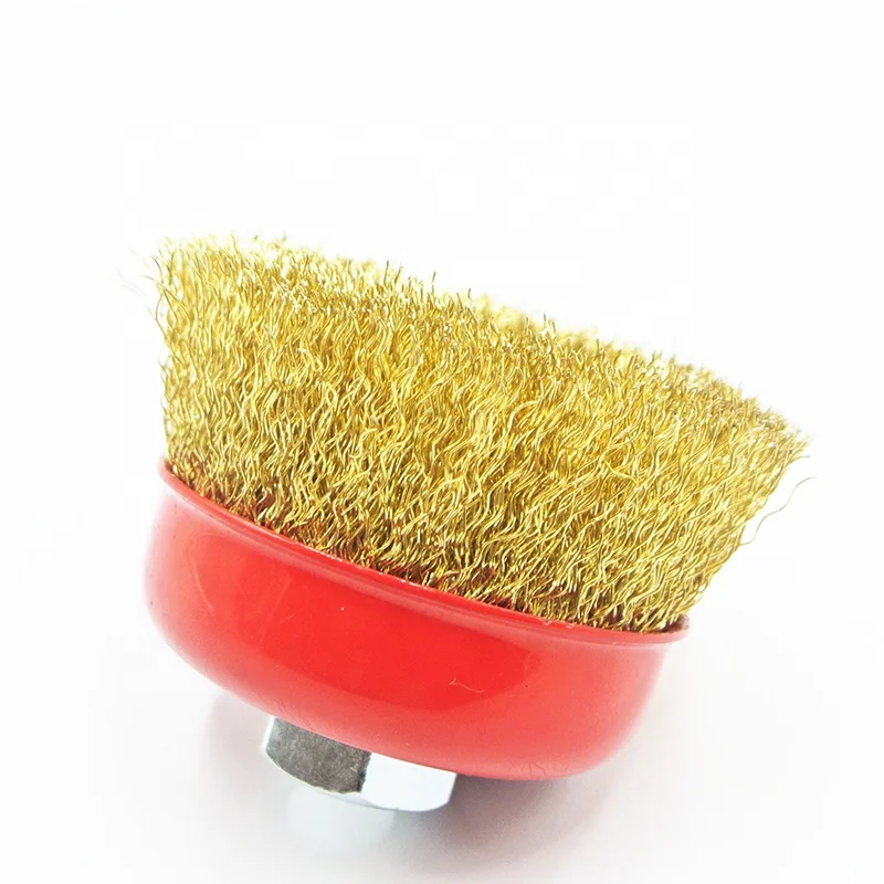 Angle Grinder Steel Wire Crimped Cup Brush Polishing Cleaning Painting Industrial Grade 75mm Copper Coated Steel Wire 25mm 12500
