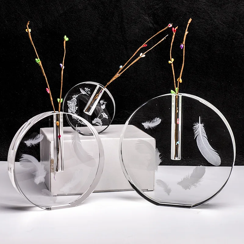 ADL Flower Vase Cylinder Vase Small Glass Tall Glass Ornaments For Home Decor Glass Wedding Giveaway Gifts Europe American Wall