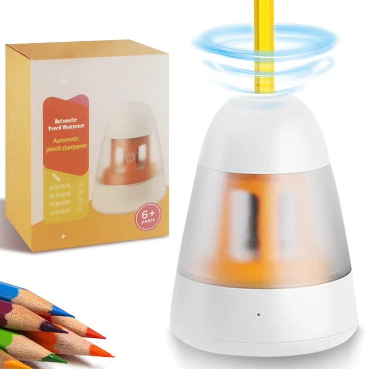 Portable School Office Classroom Kids Stationery Pencil Sharpener Plastic Electric Automatic Pencil Sharpener Sharpener Pencil