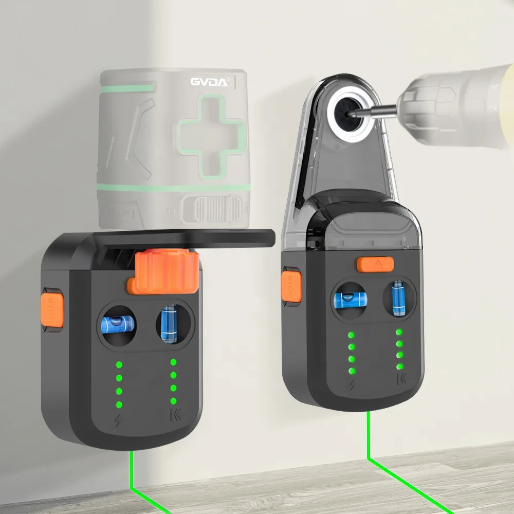 GVDA Laser Level Mobile Bracket Alignment Drilling Tools Electric Suction Vacuum Drilling Dust Collector for Hammer Screwdriver