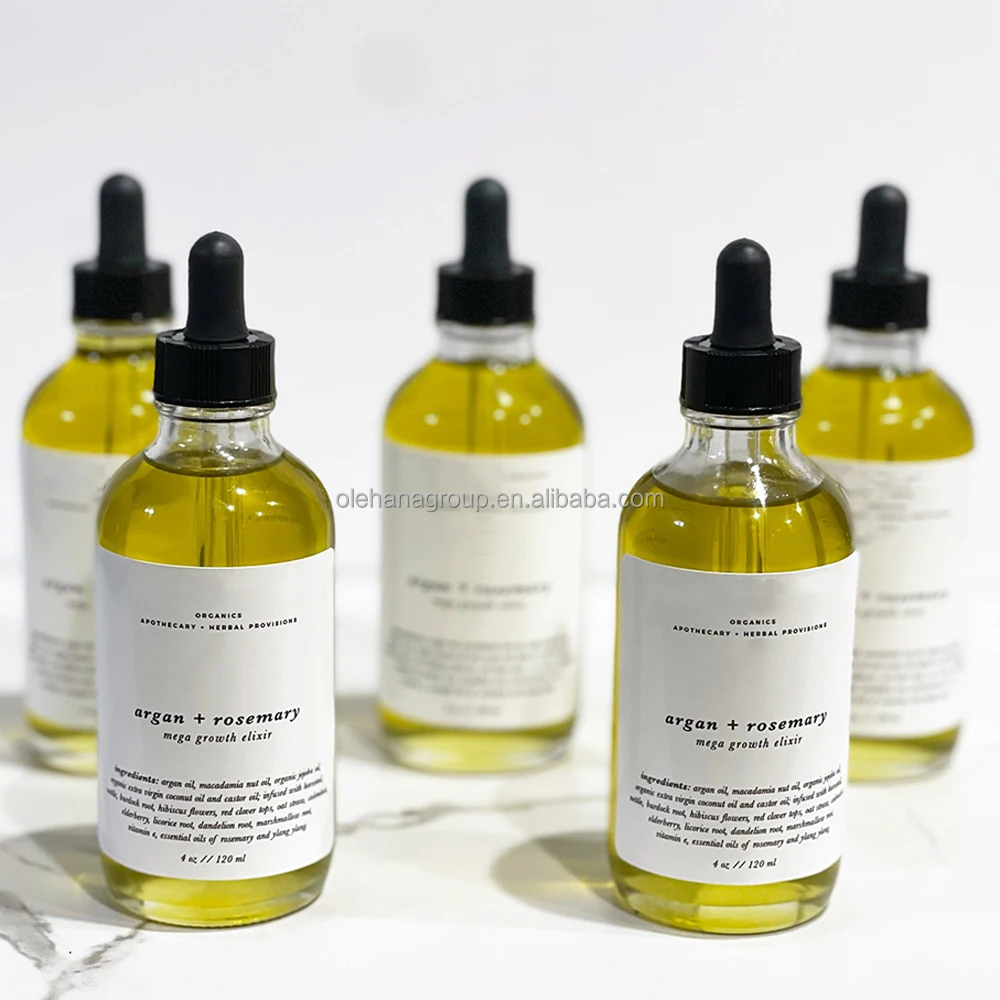 Private Label Organic Natural Elixir Herbal Scalp Care Hair Loss Treatment Essential Oil Rosemary Hair Growth Oil