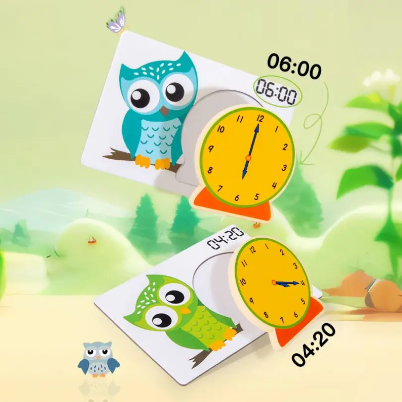 Children Montessori Wooden Clock Toys Kids Hour Minute Second Cognition Watches Preschool Learning Digital Toy For Children Gift