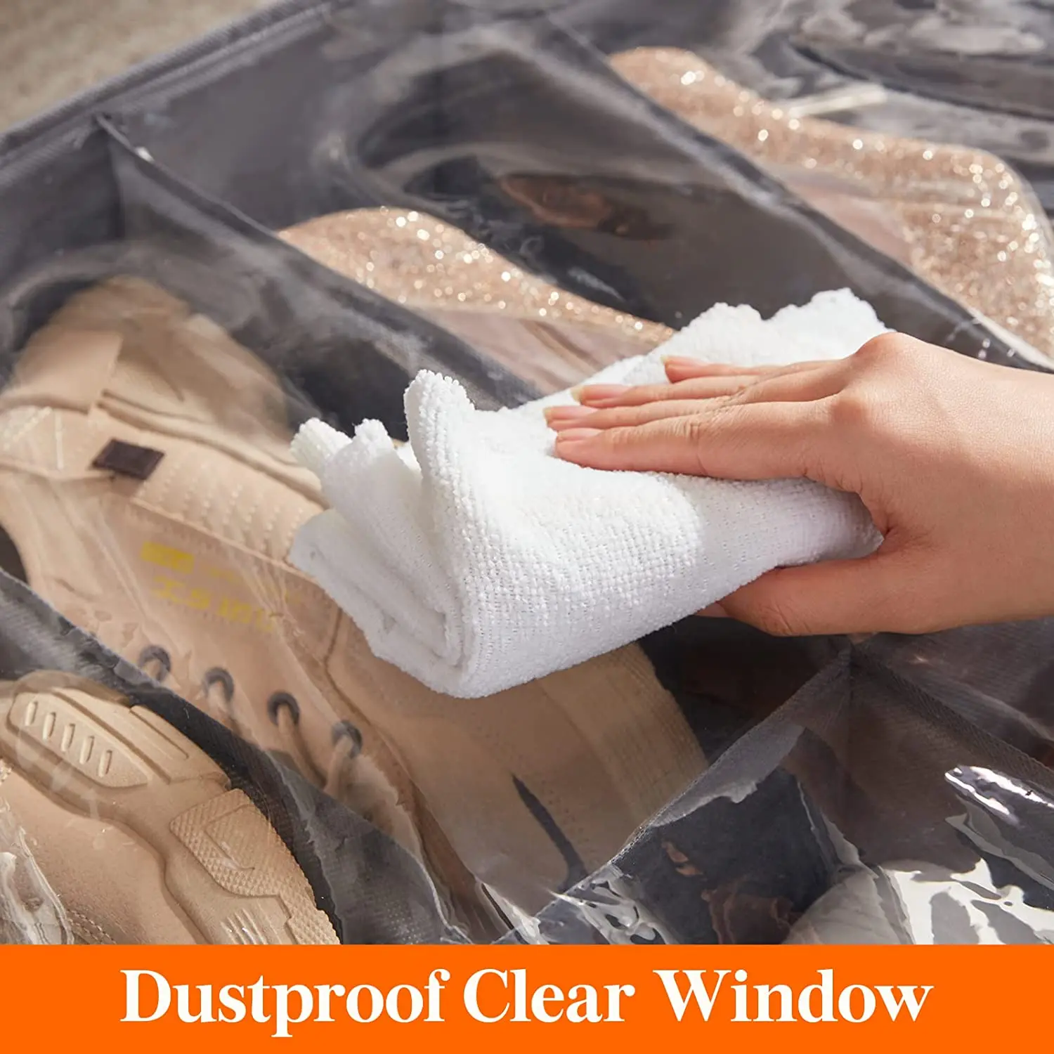 Portable Household Shoe Compartment Storage Box Collapsible 16x2 Pairs Folding Underbed Bag Organizer