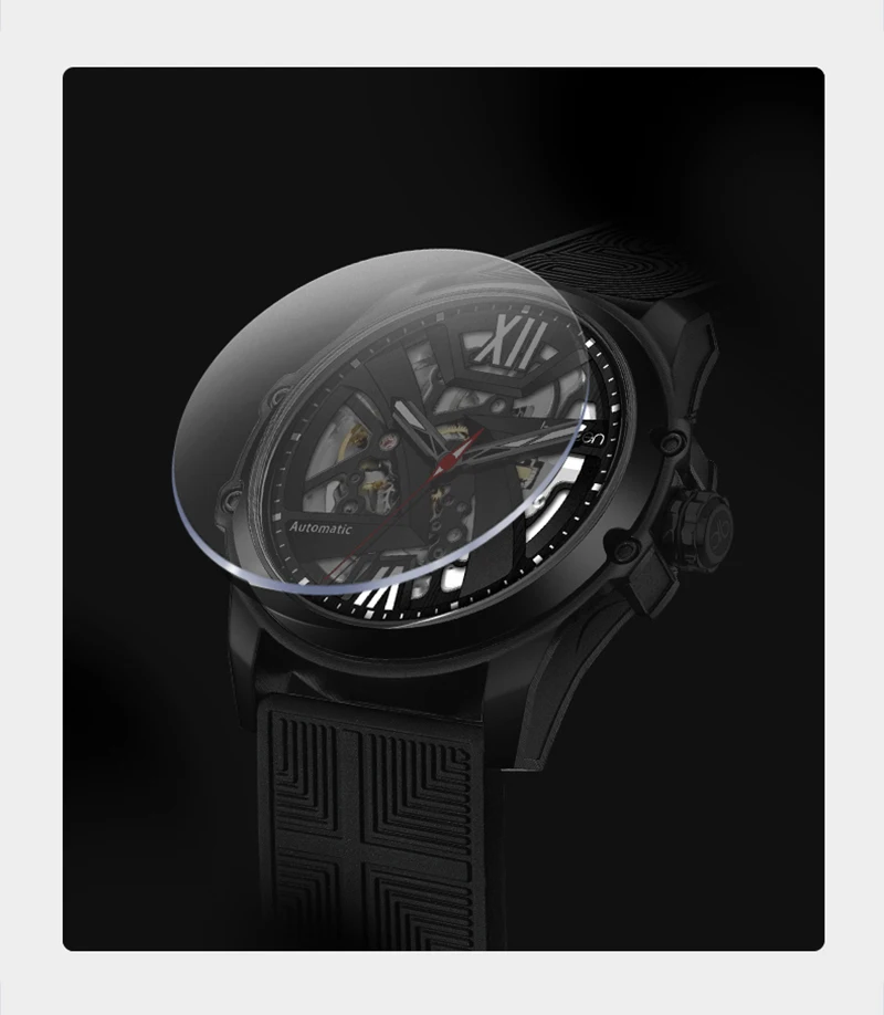 Benken Luxury Waterproof Luminous Mens Silica Gel Watchband Automatic Mechanical Watch with Brand Custom Gift Box