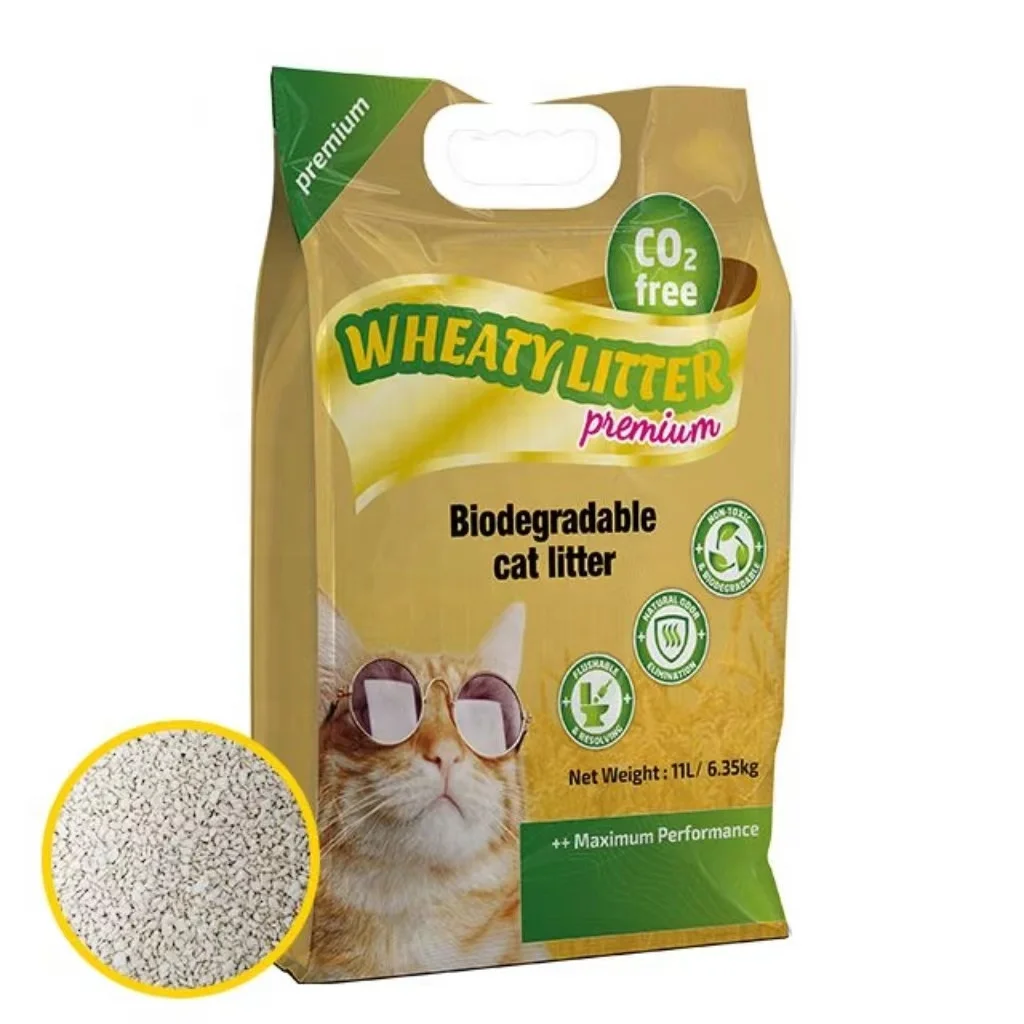 BSCI factory ODM/OEM Supplied  wheaty cat litter  Arena para gatos wholesale !  factory price wheat cat sand ! products For cats
