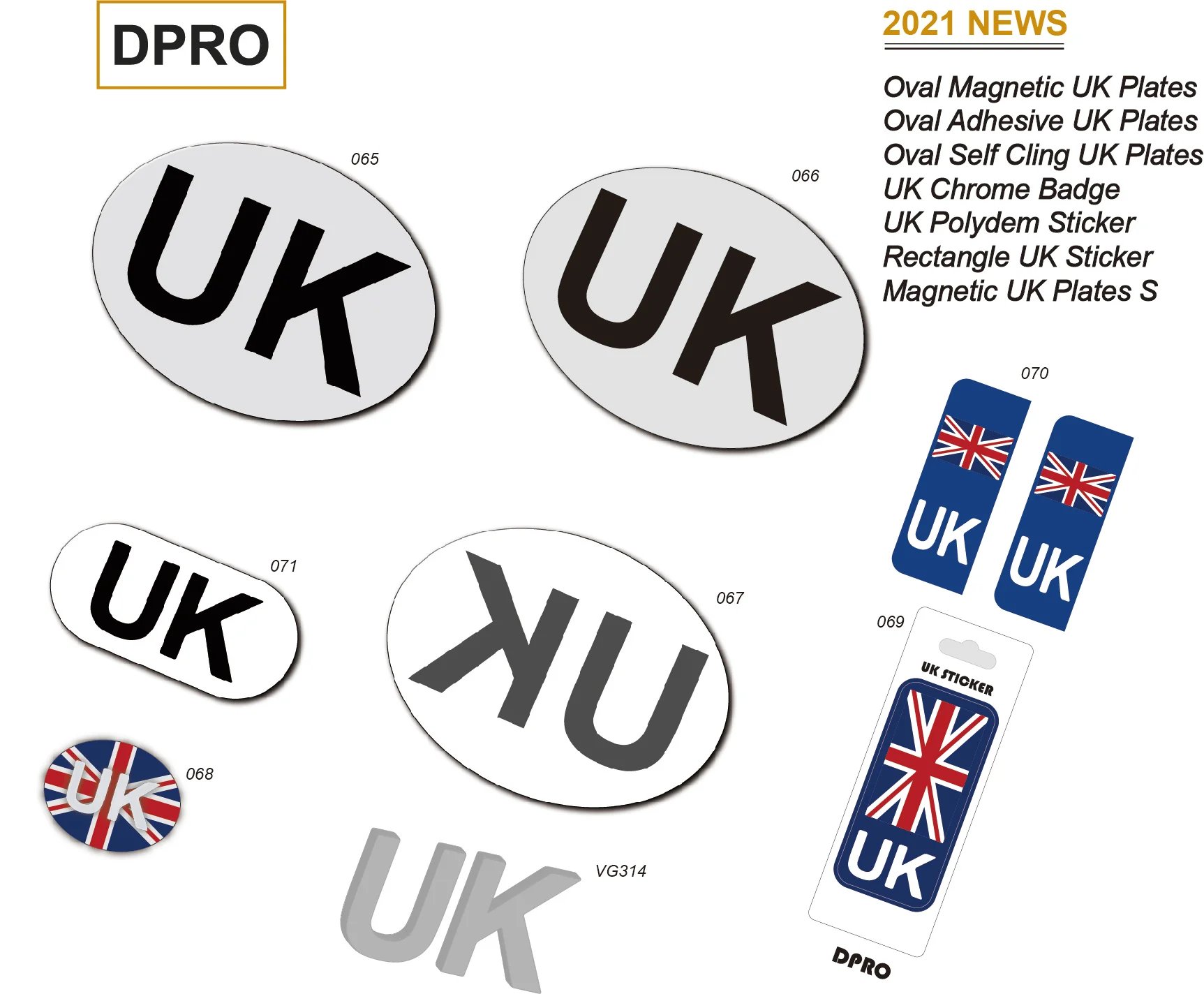 2021 New Legal Oval Magnetic UK Plates waterproof