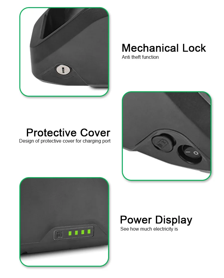 36V 48V 52V 23.8Ah 17.5Ah Ebike Batteries Down Tube E Bike Lithium Ion Battery E-bike 36 Volt Battery for Electric Bicycles