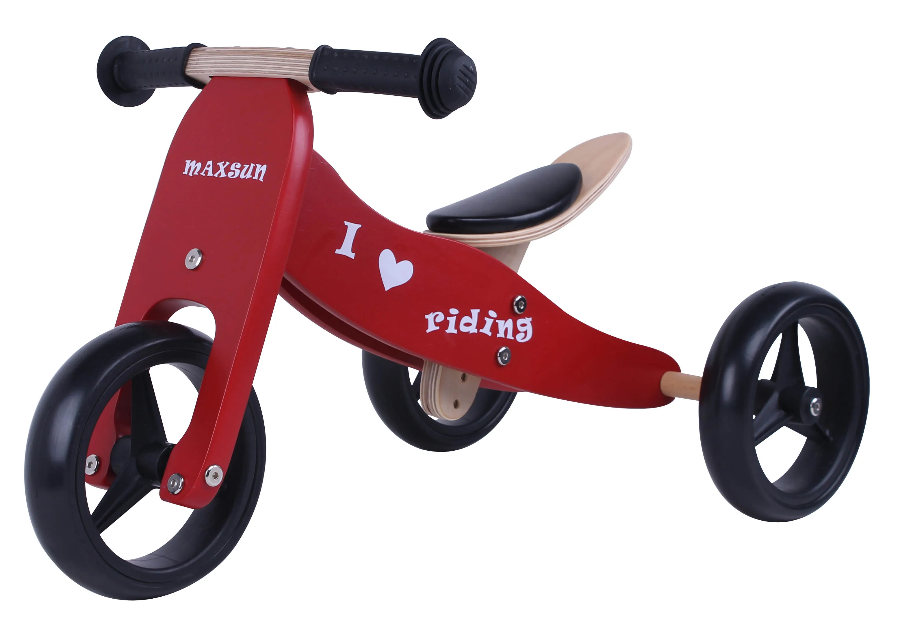 7 Inch Wooden Mini Trike 2-in-1 Muti-function Wooden Ride on Toy CAR