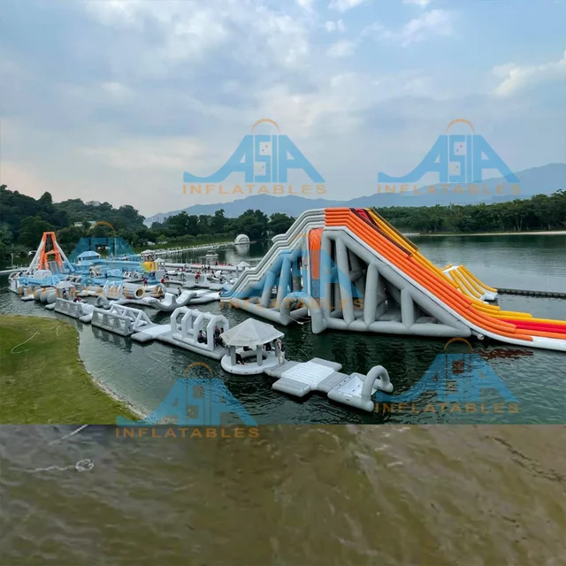 Custom Aqua Park Used Floating inflatable floating water park Water Games Jumping Bouncer gonflable water park