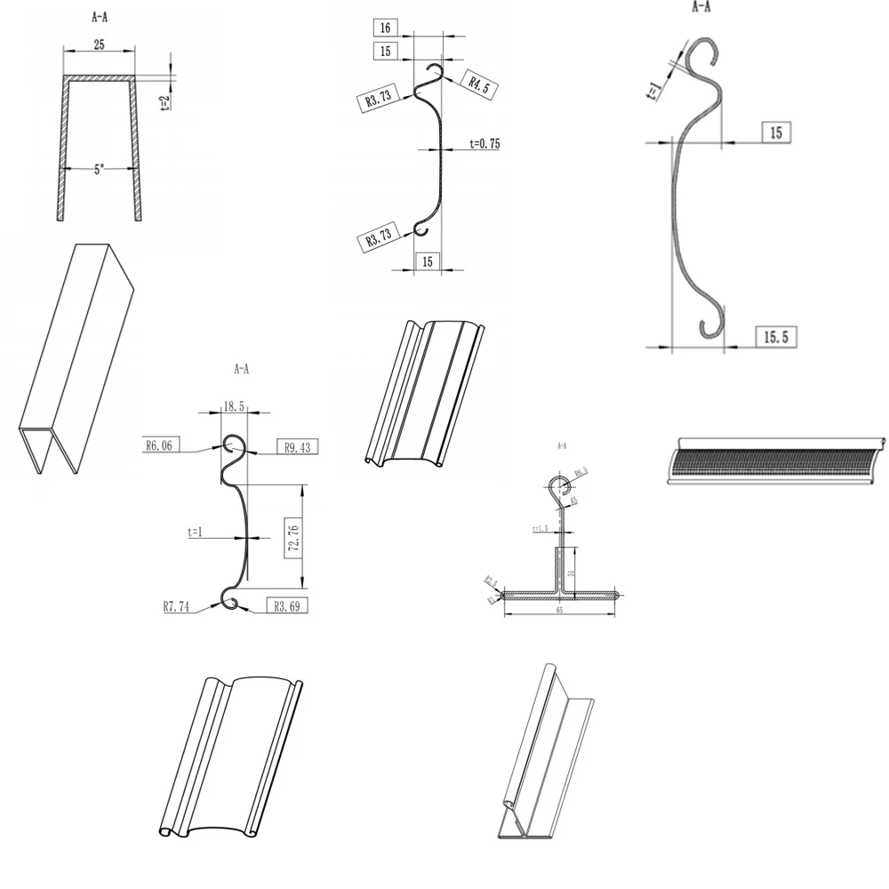 Wholesale Rolling Shutter Door Aluminium Slats rolling gate part base slat
